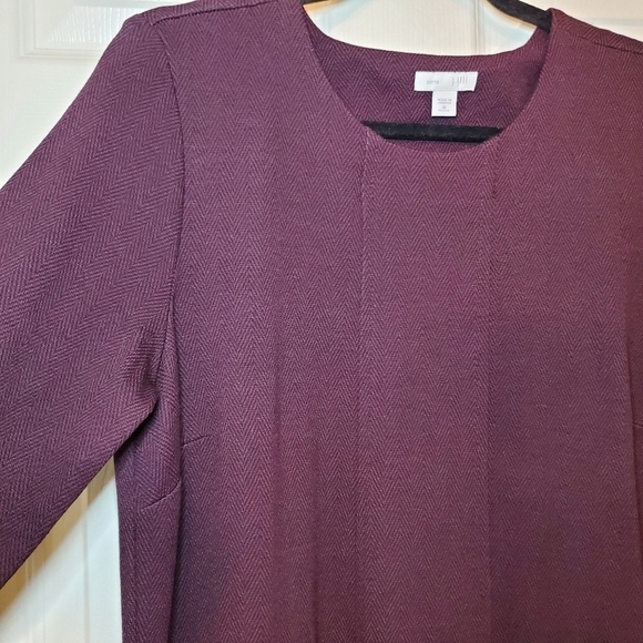 J. Jill Ponte Knit Black Red Herringbone Dress with Pockets Sz MP - Picture 3 of 11